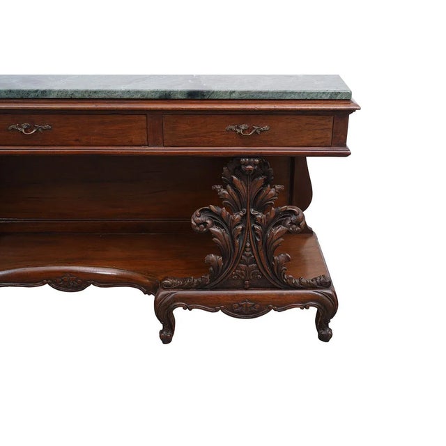 Early 20th Century Low Mahogany Console Table Great Tv Stand For Sale - Image 4 of 5