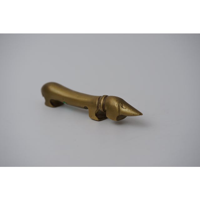 Gold Vintage Brass Bottle Opener in the shape of a Dachshund by Walter Bosse for Herta Baller, 1950s For Sale - Image 8 of 11