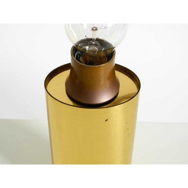 Vintage Brass Table Lamp with Wild Silk Shade from Vereinigte Werkstätten Collection, 1970s For Sale - Image 15 of 18