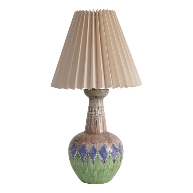 Scandinavian Modern Earthenware Table Lamp from Tilgmans, Sweden 1955 For Sale