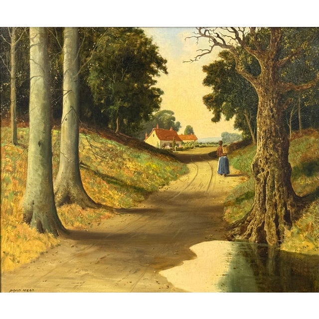 Woman in the Woods walking through trees towards Cottage in English Countryside 1960 Circa For Sale - Image 9 of 18
