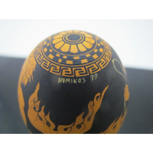 Yiannis Nomikos Male Erotic Mythology Neptune Painting on Goose Egg Art 1977 For Sale In Portland, OR - Image 6 of 6