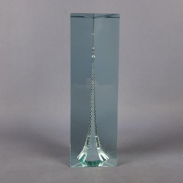Rare desna lead crystal obelisk - 3d engraved eiffel tower - vintage 1980s this magnificent crystal obelisk represents a...
