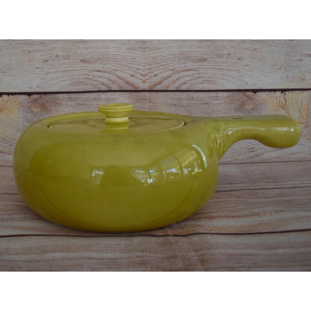 Vintage 1950s Russel Wright Steubenville Avocado Green Casserole With Stick Handle For Sale - Image 13 of 13