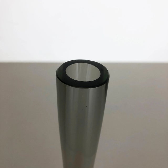 Italian Grey Murano Glass Sommerso Single-Stem Vase from Flavio Poli, 1960s For Sale - Image 13 of 17