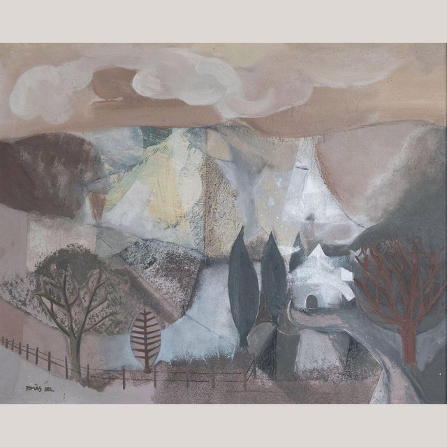Tomàs Bel, Catalan Landscape, Mid-20th Century, Original Mixed Media For Sale - Image 9 of 9