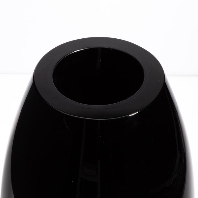 Onyx Hand Blown Murano Poker Vase in Onyx Black For Sale - Image 8 of 8