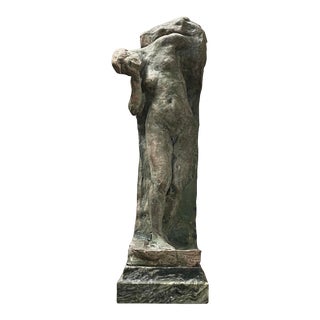 Antique Female Nude Figurative Sculpture on Marble Base by Alexander, Signed (1915) For Sale