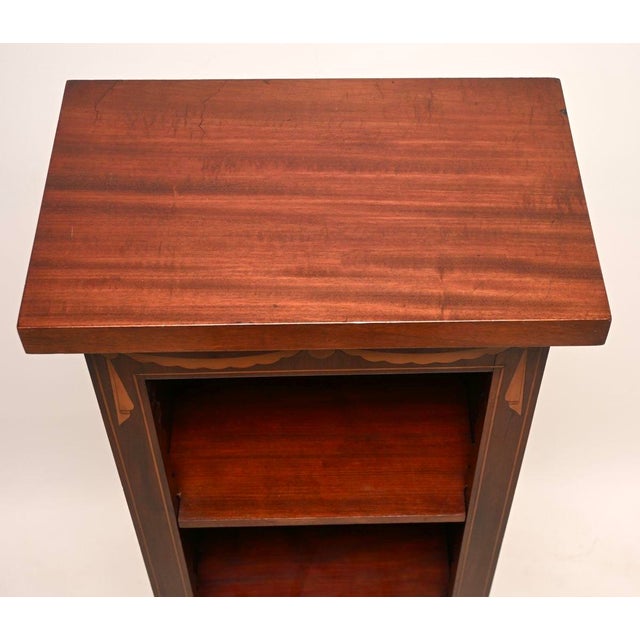 Wood Slim Antique Georgian Open Bookcase, 1900 For Sale - Image 7 of 11