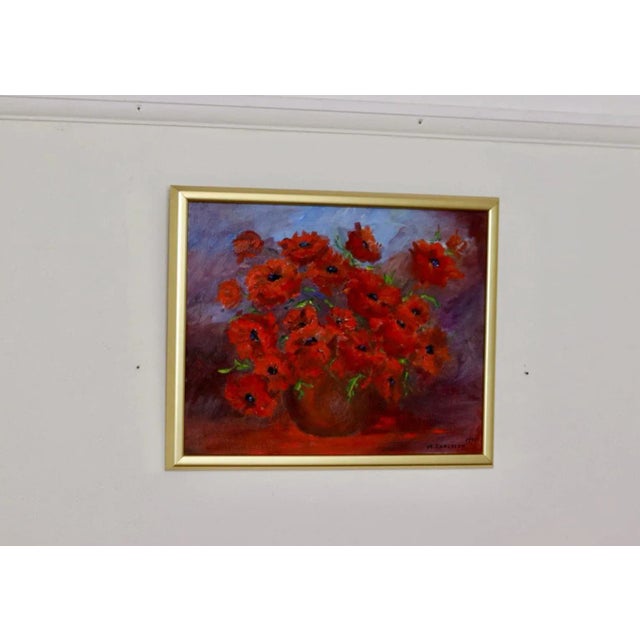 M Carlsson, Poppies, 1990s, Oil, Framed For Sale - Image 9 of 10
