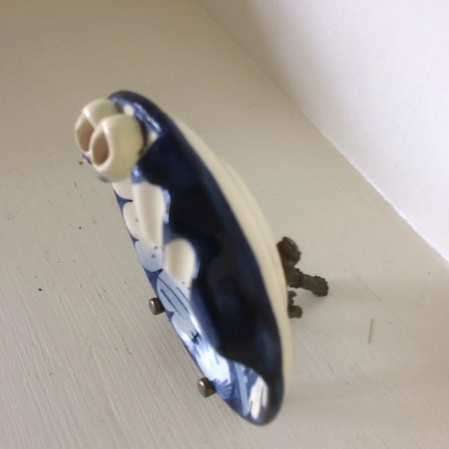 Vintage Blue and White Delft Ashtray With Brass Stand For Sale - Image 9 of 13