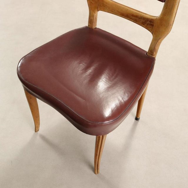 Brown Vintage Dining Chairs with Beech Frame, 1950s, Set of 6 For Sale - Image 8 of 11