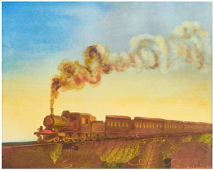 Mikael Kvarsebo, Locomotive, Oil on Board, 1984