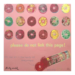 Andy Warhol Vintage 1986 Limited Edition Large Fine Art Lithograph Print " Life Savers " 1985