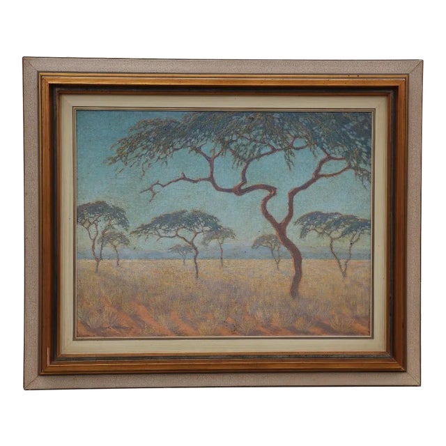 1920s Naturalistic South African Landscape Oil Painting For Sale