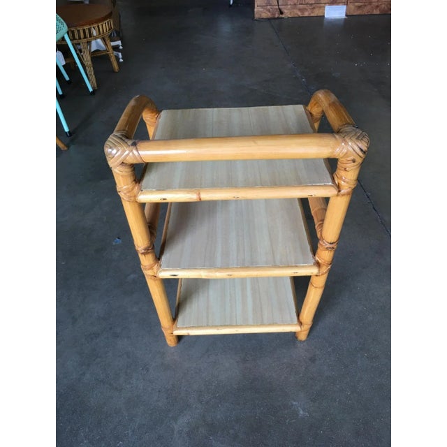 1950s Restored Three-Tier "Arch" Side Table W/ Blond Formica Tops For Sale - Image 5 of 8