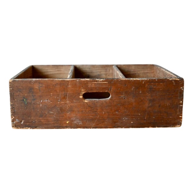 Wooden Workshop Crate with Industrial Style Compartments For Sale
