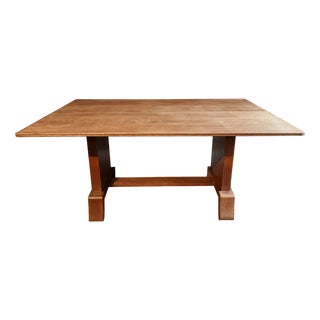 French Art Deco Oak Dining Table, 1930s For Sale