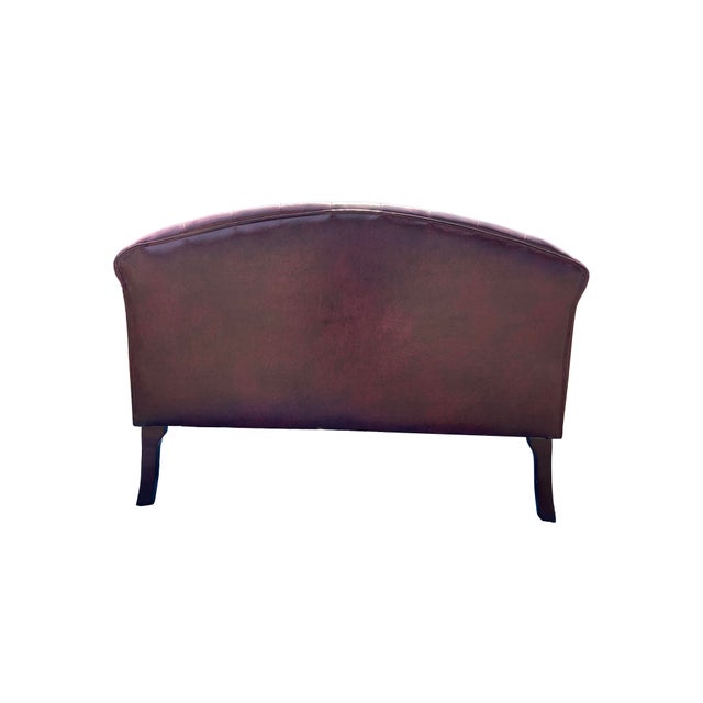 Textile Vegan Tufted Chesterfield Style Sofa or Settee With Brass Rivets For Sale - Image 7 of 7