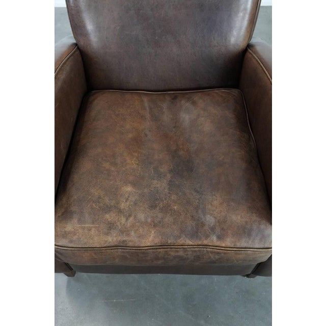 Vintage Brown Sheepskin Armchair For Sale - Image 6 of 15
