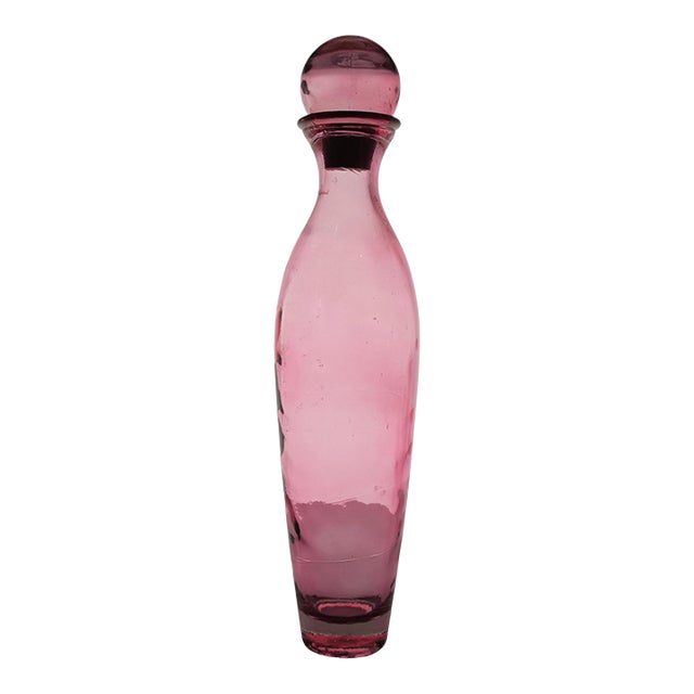 Vidrios San Miguel Spanish Amethyst Recycled Glass Genie Bottle Decanter For Sale