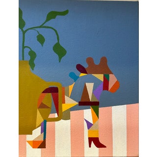 One of a Kind Small Artwork by Artist Natalie Gonzalez "Mis Tacones Rojos" For Sale