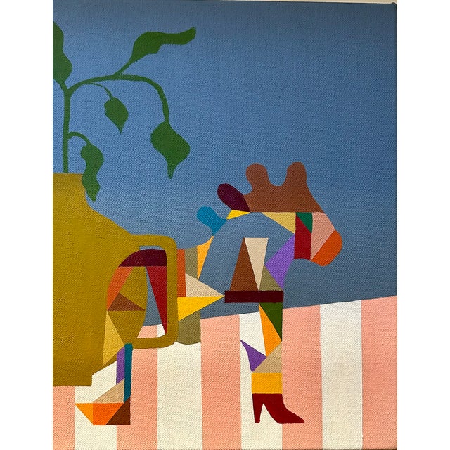 One of a Kind Small Artwork by Artist Natalie Gonzalez "Mis Tacones Rojos" For Sale