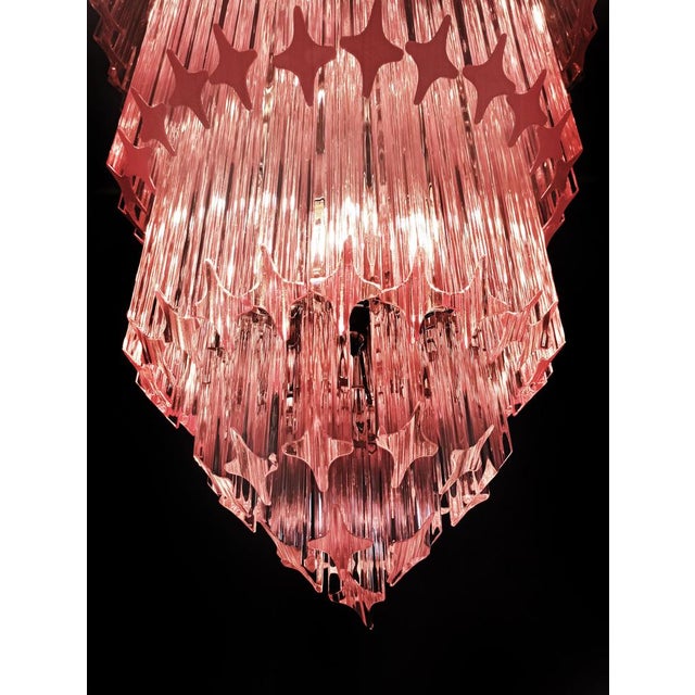 1980s Pink Murano Glass Chandelier, 1980 For Sale - Image 5 of 18
