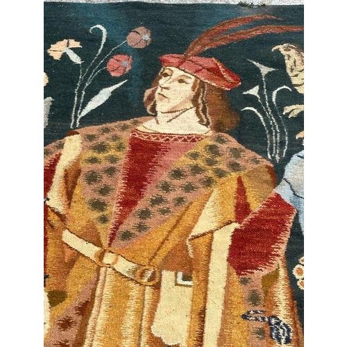 Vintage Polish Medieval Aubusson Handwoven Tapestry, 1940s For Sale - Image 4 of 18