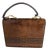 1980s Modern Brown Velvet and Leather Italian Hand-Bag by Morando For Sale