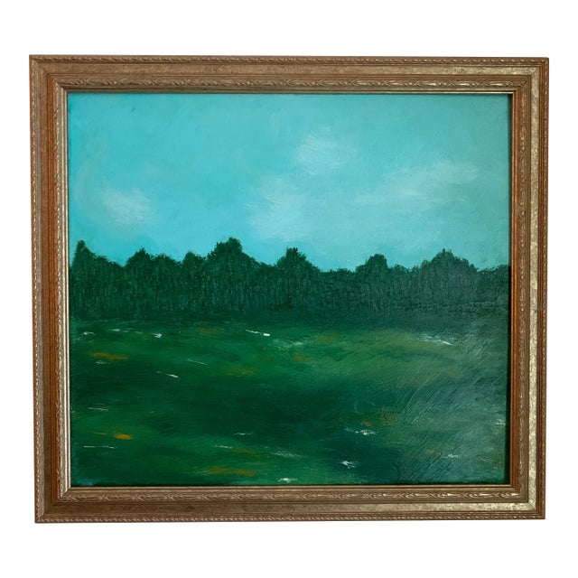 2020s Impressionist Style Original Landscape Painting on Canvas, Framed For Sale