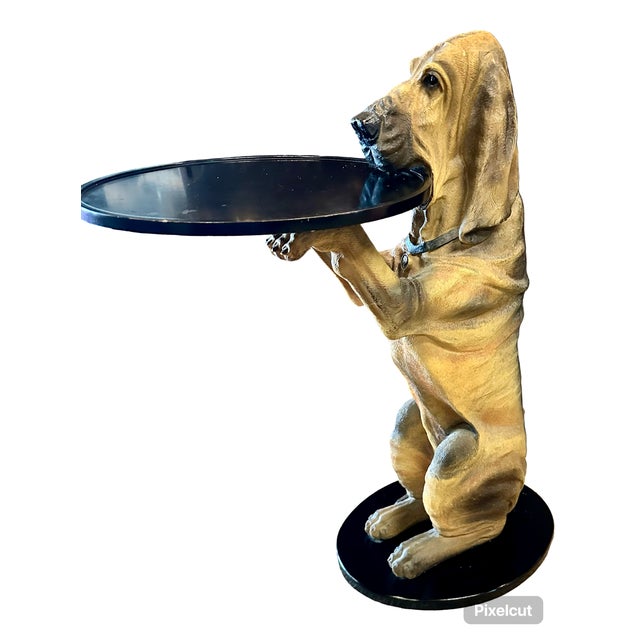 Vintage Sir Hawthorne Hound Dog Butler Serving Tray Table - Bombay Company, 1998. Measure 33" tall. Comes as pictured,...