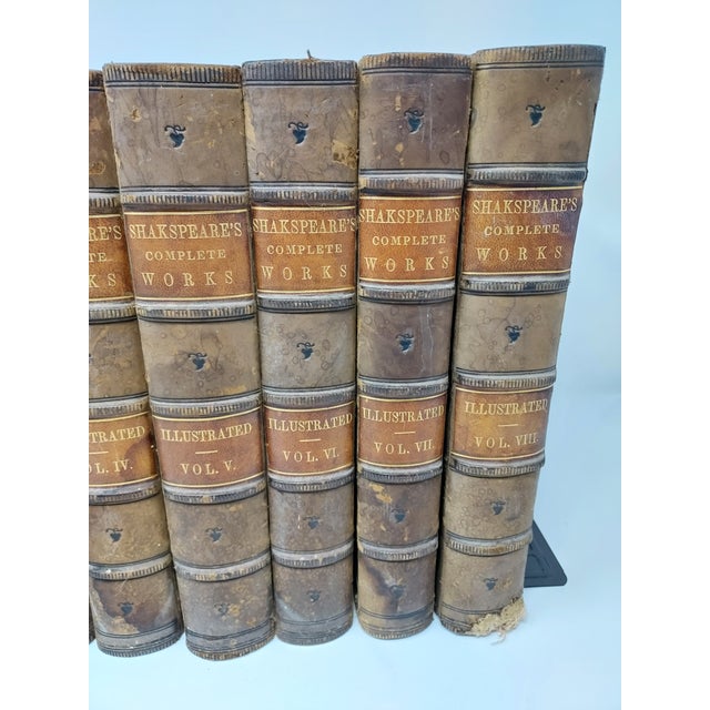 American Shakespeare Complete Works Eight Volumes Published Boston Phillips Sampson & Co. 1850 For Sale - Image 3 of 12