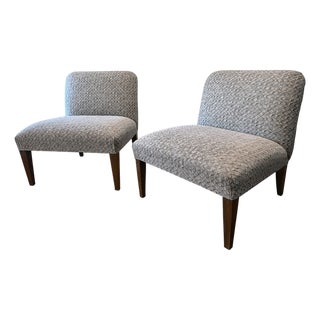 Pair of Designer Slipper Chairs For Sale