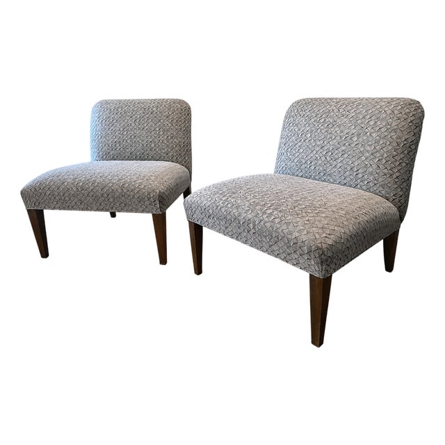 Pair of Designer Slipper Chairs For Sale
