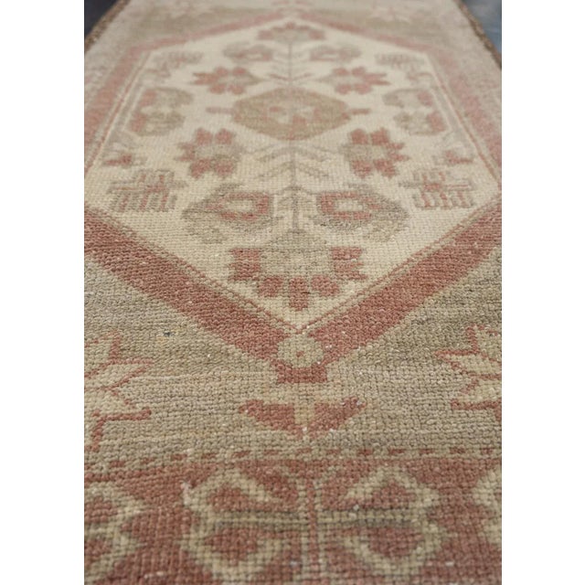 Turkish Oriental Hand Knotted Vintage Turkish Mini Rug 1'8" x 3'1" For Sale - Image 3 of 6