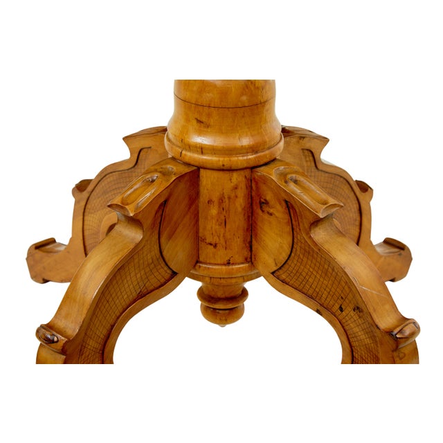 Scandinavian Birch Oval Side Table, 1880 For Sale - Image 9 of 10