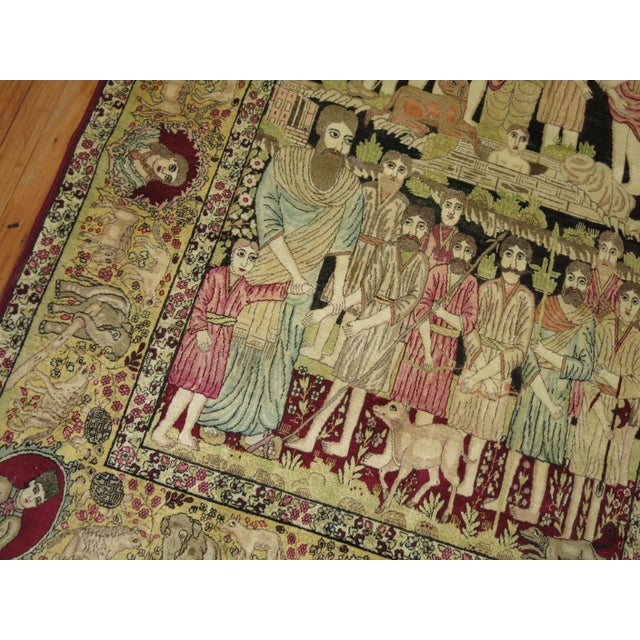 Persian Late 19th Century Judaical Persian Kerman Rug, Story of Joseph - 4'8" x 7'9" For Sale - Image 3 of 18