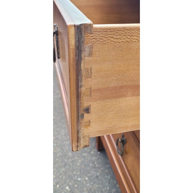 Camel 1950s Elegant Long Continental French Style Dresser For Sale - Image 8 of 18