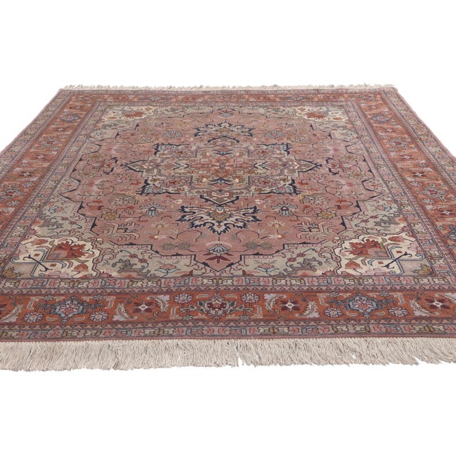 Late 20th Century Vintage Persian Tabriz Rug - 04'10 X 06'05 For Sale - Image 5 of 10