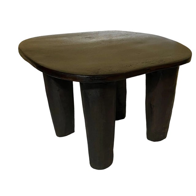 African Carved Wood Senufo Table/Stool 25" W For Sale - Image 4 of 8