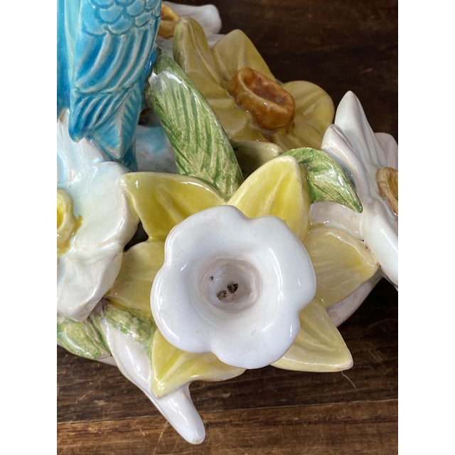 White Earthenware Centerpiece and Two Candlesticks, 1950s, Set of 3 For Sale - Image 8 of 18