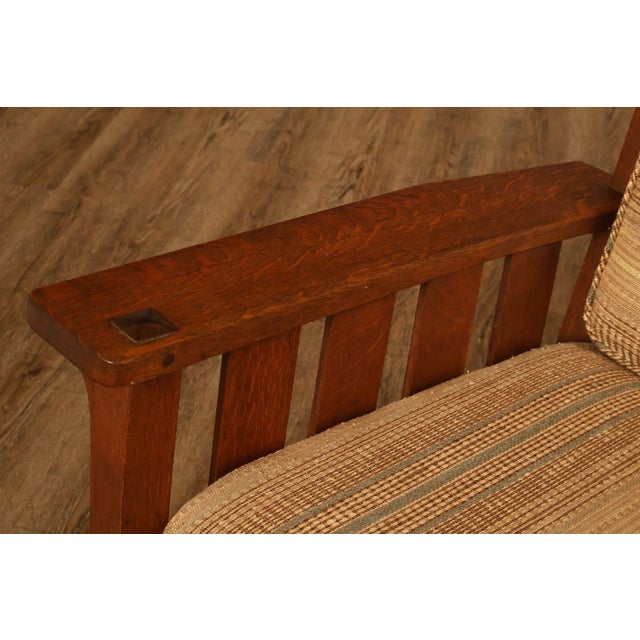 Antique Lifetime Arts And Crafts Oak Rocking Chair For Sale - Image 4 of 18