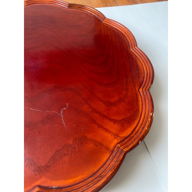 Vintage Korean-Style Low Ornate Wood Folding Table/Tea/Dining Tray For Sale - Image 10 of 12