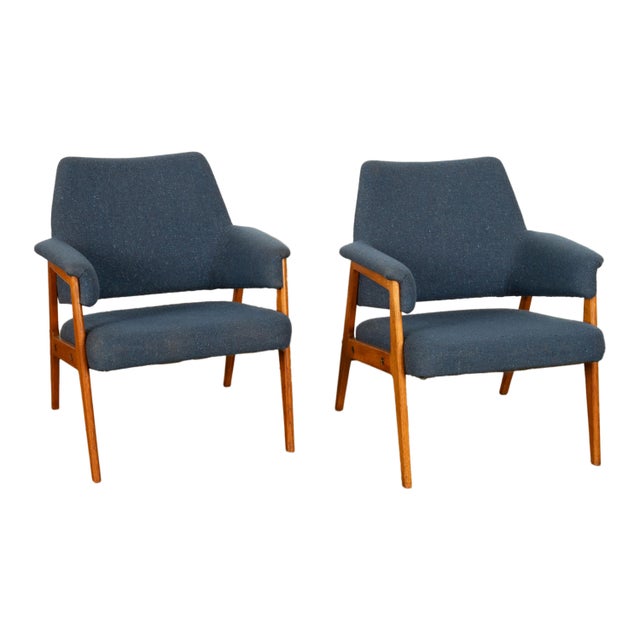 Pair Danish MId Century Modern Arm Chairs Attributed to Karl-Erik Ekselius for Joc Möbler 1960 For Sale - Image 11 of 14
