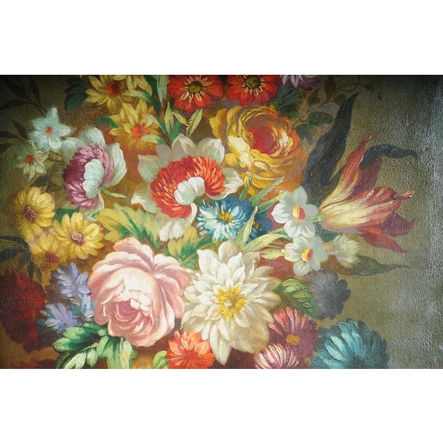 Still Life with Bouquet of Flowers, 20th Century, Oil on Panel For Sale - Image 5 of 18