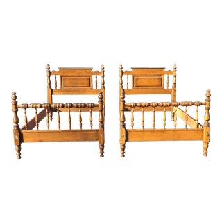 Ethan Allen Traditional Maple Twin Beds- a Pair For Sale