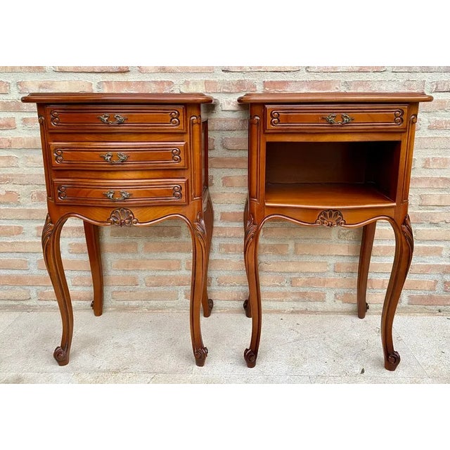 Louis XVI Style Nightstands with Drawers and Cabriole Legs, 1960s, Set of 2 For Sale - Image 13 of 13