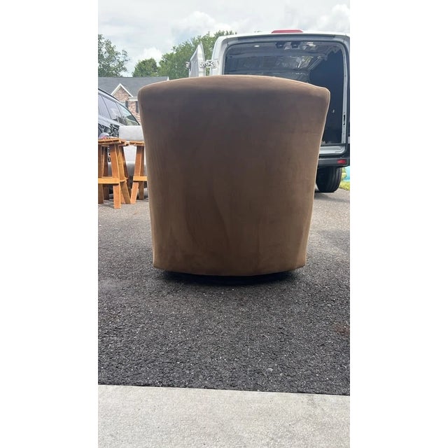 Sand The Dune Plush Swivel Accent Chair For Sale - Image 8 of 11