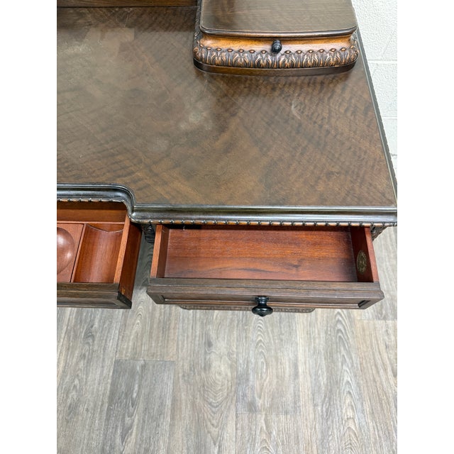 Antique Berkey & Gay Mahogany Vanity or Kneehole Desk For Sale - Image 13 of 18